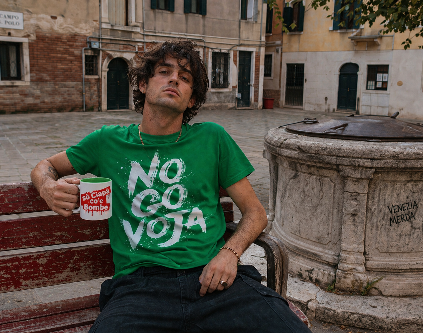 NO GO VOJA - Heavyweight Unisex Crewneck T-shirt | Gildan® 5000